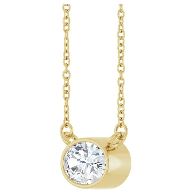 14K Yellow Or White Gold Oval 7 X 5Mm Vs, F-G 18 In Polished 3/4 Ct Lab-Grown Diamond Necklace