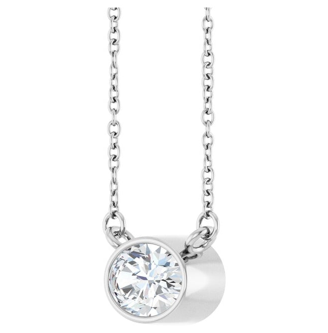 14K Yellow Or White Gold Oval 7 X 5Mm Vs, F-G 18 In Polished 3/4 Ct Lab-Grown Diamond Necklace