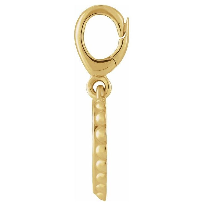 14K Yellow Gold 18.6 X 11 Mm Polished Engravable Scalloped Heart Charm/Pendant