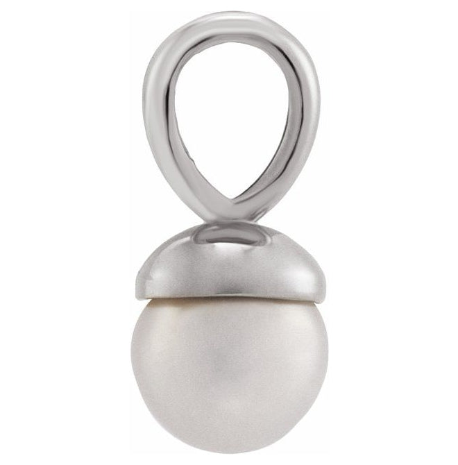 14K Yellow Or White Gold Pearl 6-6.5 Mm Polished Cultured Freshwater Pearl Pendant