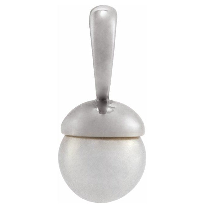 14K Yellow Or White Gold Pearl 6-6.5 Mm Polished Cultured Freshwater Pearl Pendant