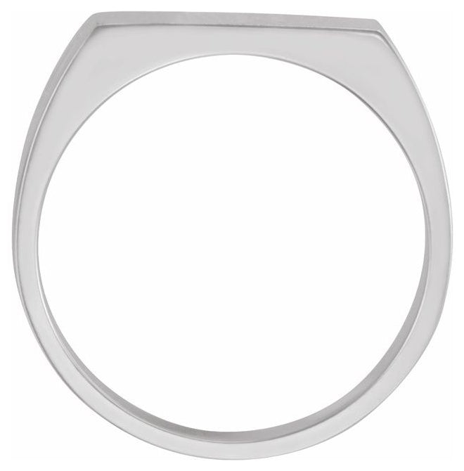 Sterling Silver 15 X 7.5 Mm Brush Polished Signet Ring Size 11
