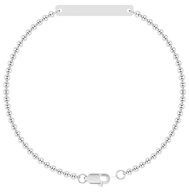 14K Yellow Gold Or Sterling Silver 27.8 X 3.5 Mm 7 In Polished Engravable Bracelet