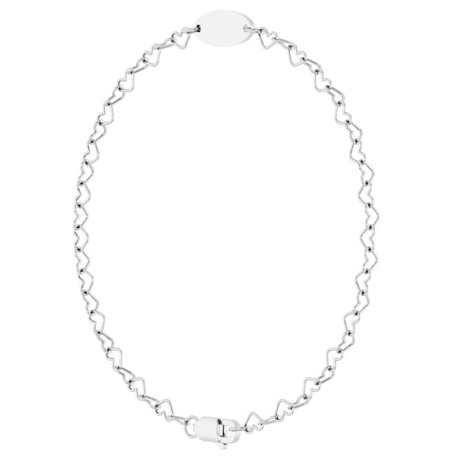 14K Yellow Gold Or Sterling Silver 14.9 X 5 Mm 7 In Polished Engravable Heart Chain Bracelet