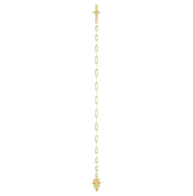 14K Yellow Gold Or Sterling Silver 14 X 5 Mm 7 In Polished Engravable Keyhole Chain Bracelet