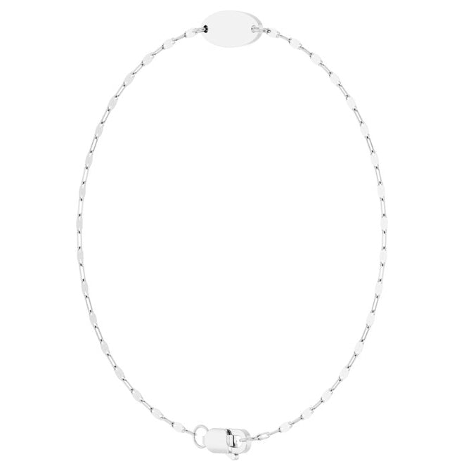 14K Yellow Gold Or Sterling Silver 14 X 5 Mm 7 In Polished Engravable Keyhole Chain Bracelet