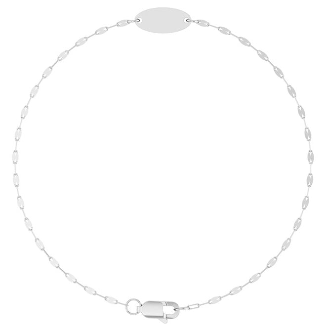 14K Yellow Gold Or Sterling Silver 14 X 5 Mm 7 In Polished Engravable Keyhole Chain Bracelet