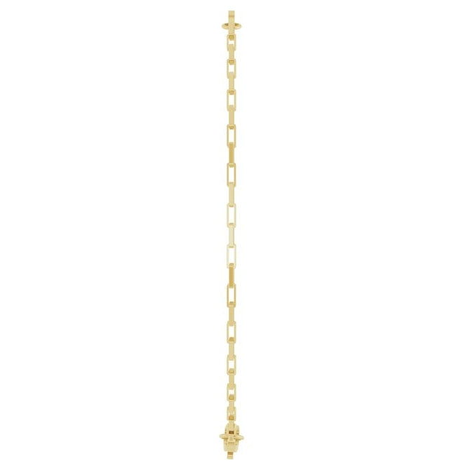 14K Yellow Gold Or Sterling Silver 27 X 3.5 Mm 7 In Polished Engravable Paperclip-Style Chain Bracelet