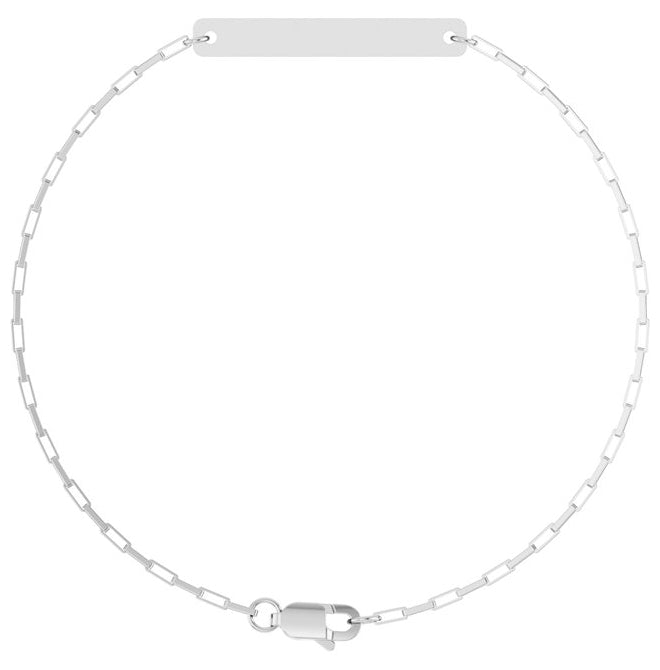 14K Yellow Gold Or Sterling Silver 27 X 3.5 Mm 7 In Polished Engravable Paperclip-Style Chain Bracelet