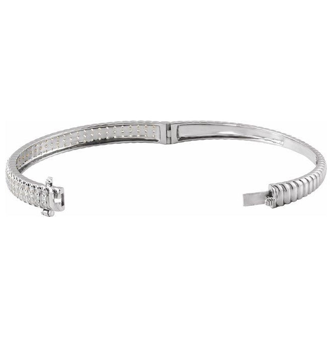 14K Yellow Or White Gold Round  3.7 Mm 7 In Polished 1 3/8 Ctw Lab-Grown Diamond Bangle Bracelet