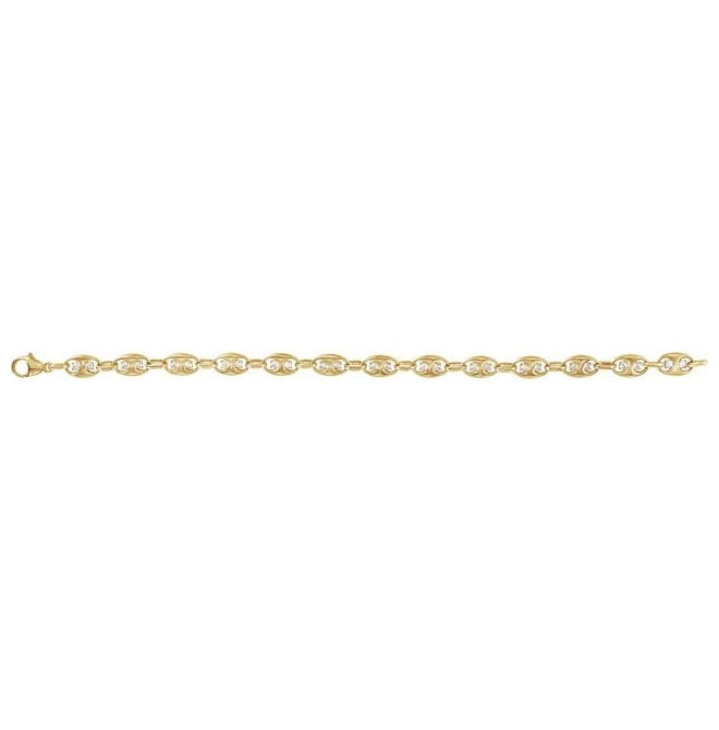 14K Yellow Or White Gold Round  2Mm  Vs, F+ 7 1/2 In Polished 1 Ctw Lab-Grown Diamond Bracelet