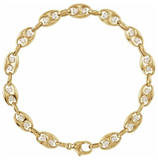 14K Yellow Or White Gold Round  2Mm  Vs, F+ 7 1/2 In Polished 1 Ctw Lab-Grown Diamond Bracelet