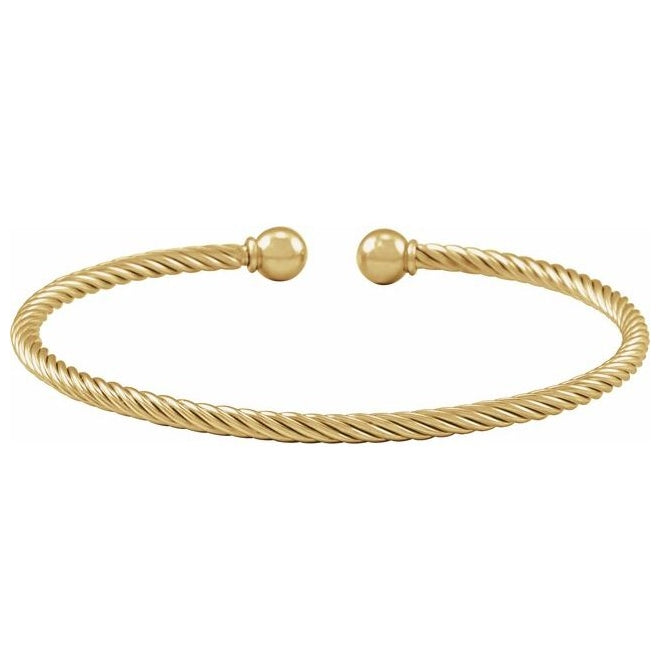 14K Yellow Gold-Filled 3 Mm 6 7/10 In Polished Cuff Bracelet