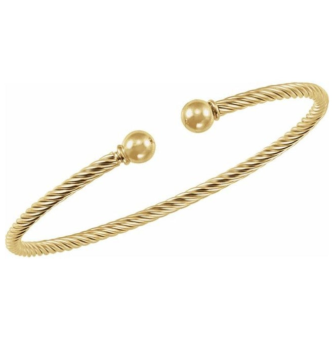 14K Yellow Gold-Filled 3 Mm 6 7/10 In Polished Cuff Bracelet