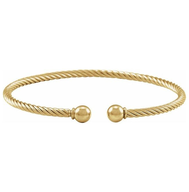 14K Yellow Gold-Filled 3 Mm 6 7/10 In Polished Cuff Bracelet