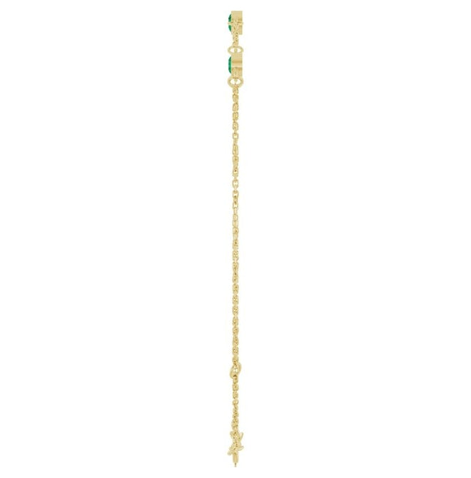 14K Yellow Gold Or Sterling Silver 3-Stone Round 3 Mm 25.9 X 1.7 Mm 6 1/2-7 1/2 In Polished Natural Bezel-Set Bracelet