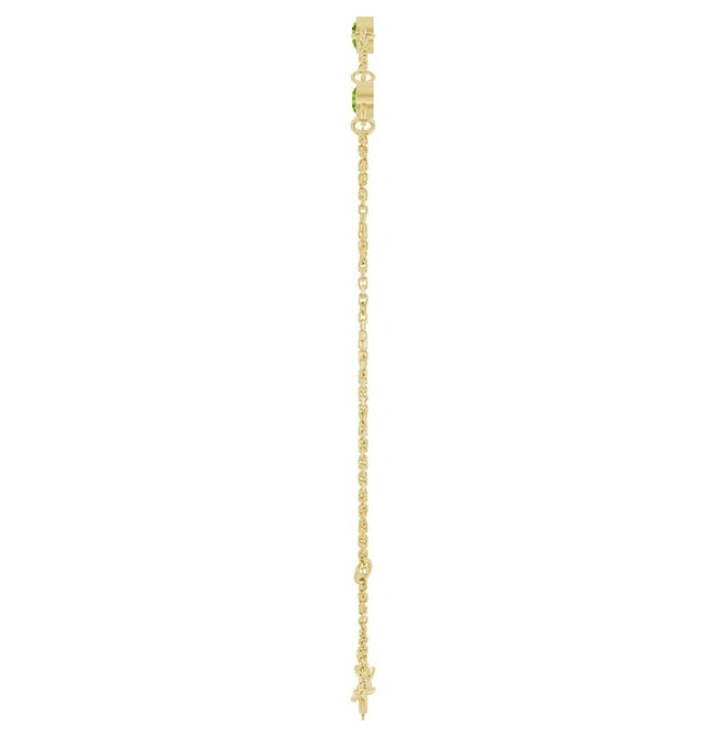 14K Yellow Gold Or Sterling Silver 3-Stone Round 3 Mm 25.9 X 1.7 Mm 6 1/2-7 1/2 In Polished Natural Bezel-Set Bracelet