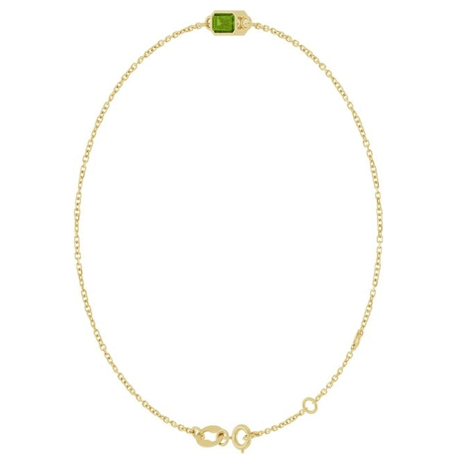 14K Yellow Or White Gold 1-Stone Emerald 5 X 3 Mm 12.6 X 3.9 Mm 6 1/2-7 1/2 In Polished Natural Bezel-Set Bracelet