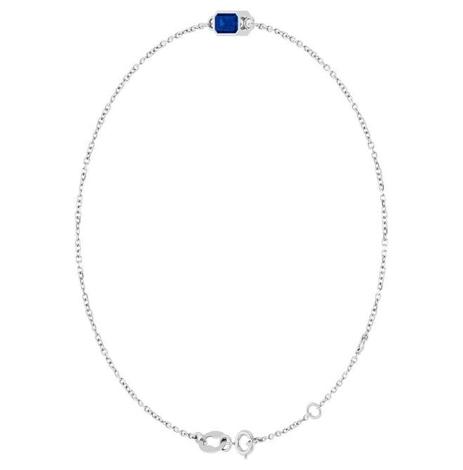 14K Yellow Or White Gold 1-Stone Emerald 5 X 3 Mm 12.6 X 3.9 Mm 6 1/2-7 1/2 In Polished Lab-Grown Blue Sapphire Bezel-Set Bracelet