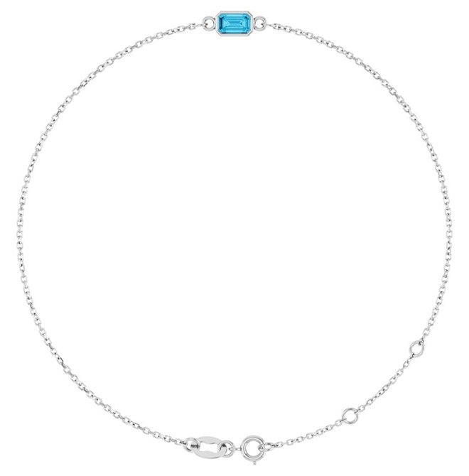 14K Yellow Or White Gold 1-Stone Emerald 5 X 3 Mm 12.6 X 3.9 Mm 6 1/2-7 1/2 In Polished Natural Bezel-Set Bracelet