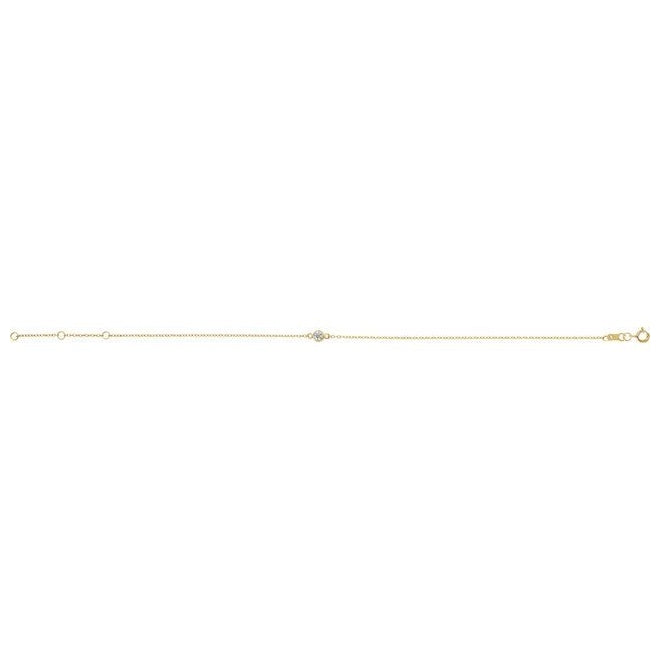 14K Yellow Gold Or Sterling Silver 1-Stone Round 3 Mm 7.2 X 3.5 Mm 6 1/2-7 1/2 In Vs, F+ Polished 1/10 Ct Lab-Grown Diamond Bezel-Set Bracelet