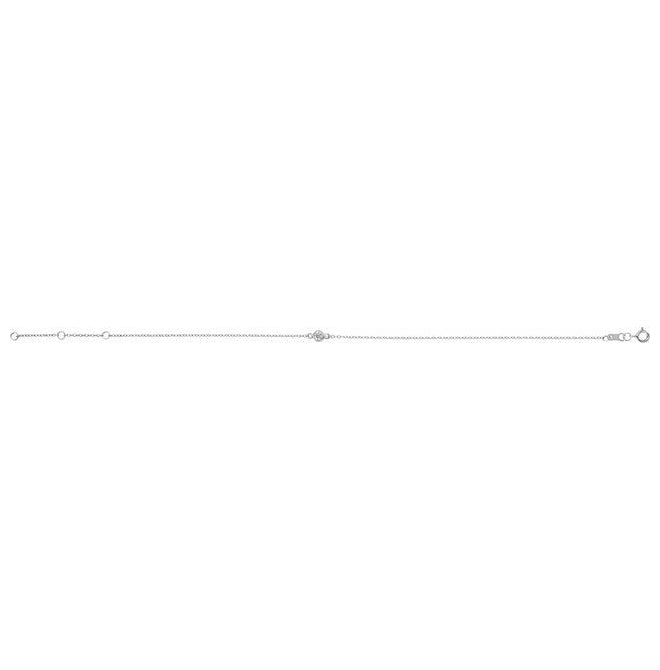 14K Yellow Gold Or Sterling Silver 1-Stone Round 3 Mm 7.2 X 3.5 Mm 6 1/2-7 1/2 In Vs, F+ Polished 1/10 Ct Lab-Grown Diamond Bezel-Set Bracelet