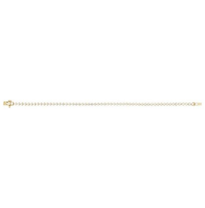 14K Yellow Gold Round 1.85Mm Si1-Si2, G-H 7 1/4 In Polished 2 Ctw Lab-Grown Diamond Line Bracelet