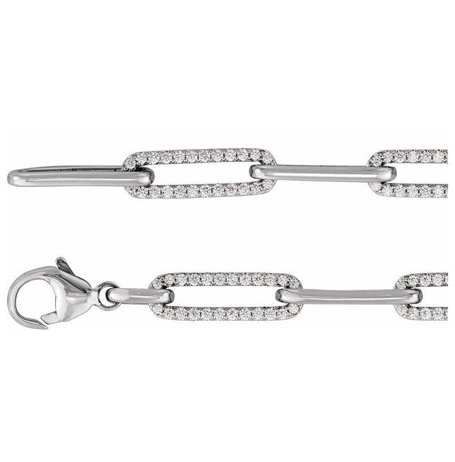 14K Yellow Or White Gold Round 1.1Mm Vs, F+ 7 In Polished 1 Ctw Lab-Grown Diamond Link Bracelet