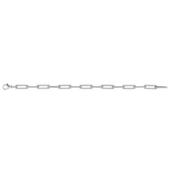 14K Yellow Or White Gold Round 1.1Mm Vs, F+ 7 In Polished 1 Ctw Lab-Grown Diamond Link Bracelet