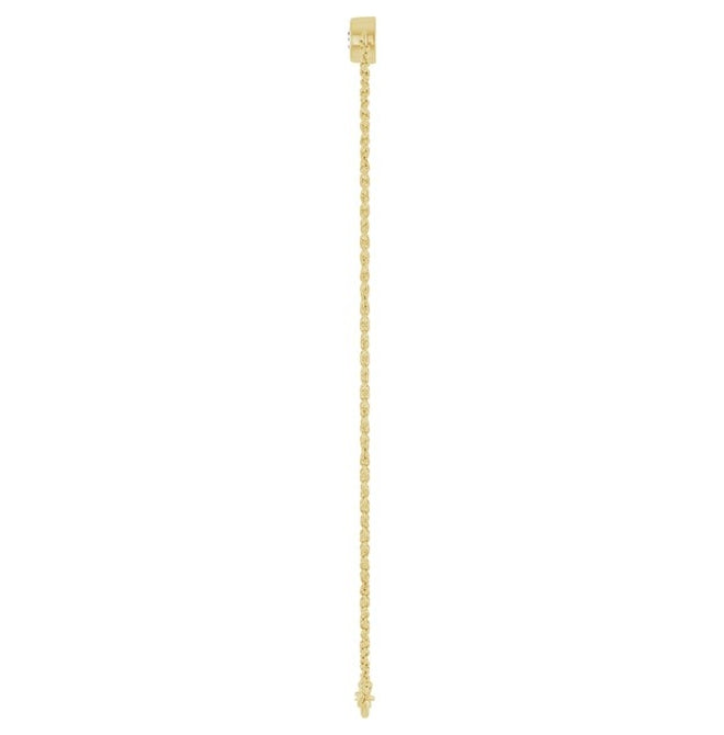 14K Yellow Gold 5-Stone Round 3 Mm Si1-Si2, G-H 7 In Polished 1/2 Ctw Lab-Grown Diamond Bezel Set Bracelet