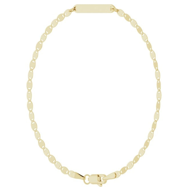 14K Yellow Gold 23.7 X 3 Mm 7 1/2 In Polished Engravable Mirror Chain Bracelet