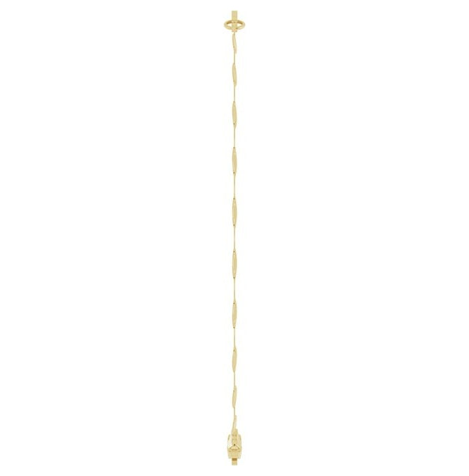 14K Yellow Gold 23.7 X 3 Mm 7 1/2 In Polished Engravable Mirror Chain Bracelet