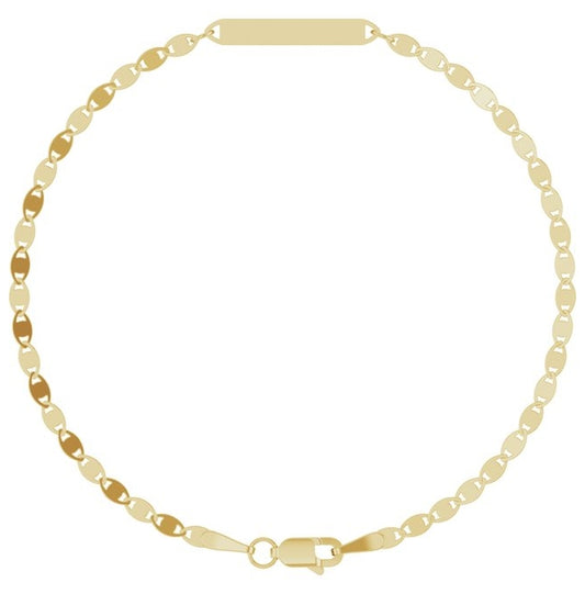 14K Yellow Gold 23.7 X 3 Mm 7 1/2 In Polished Engravable Mirror Chain Bracelet