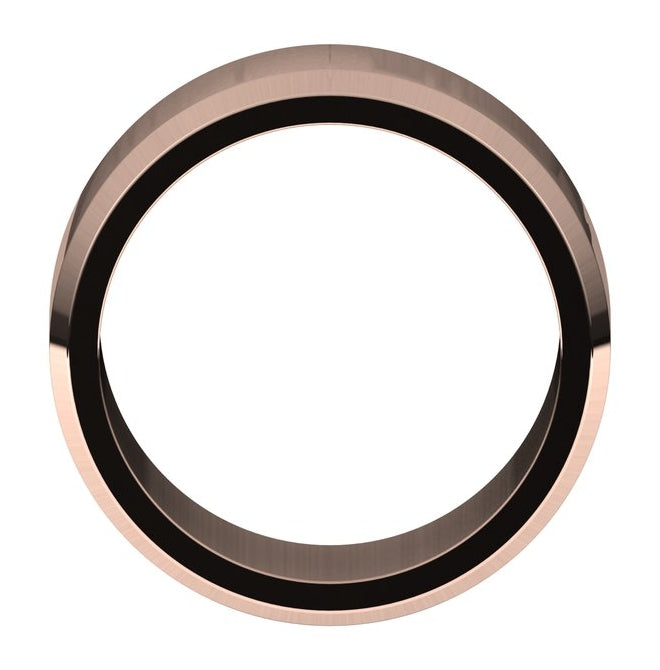 14K Rose Gold 10 mm Beveled-Edge Flat Band Size 11