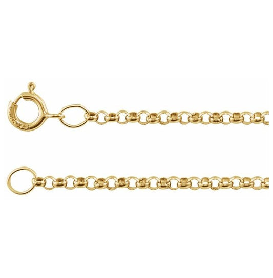 14K Yellow Gold-Filled Or Sterling Silver 1.5 Mm Polished Rolo Chain With Lobster Clasp