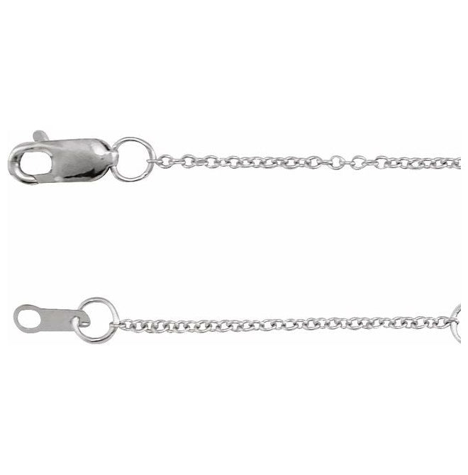 18K Yellow Or White Gold 1 Mm Lobster Clasp Polished Adjustable 16-18 In Cable Chain