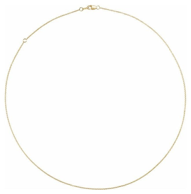 18K Yellow Or White Gold 1 Mm Lobster Clasp Polished Adjustable 16-18 In Cable Chain