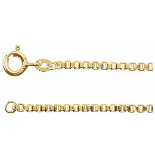 14K Yellow Gold-Filled 2 Mm Polished Box Chain With Spring Ring