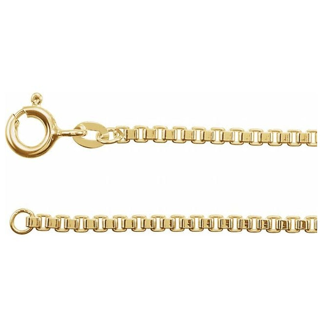 14K Yellow Gold-Filled 2 Mm Polished Box Chain With Spring Ring