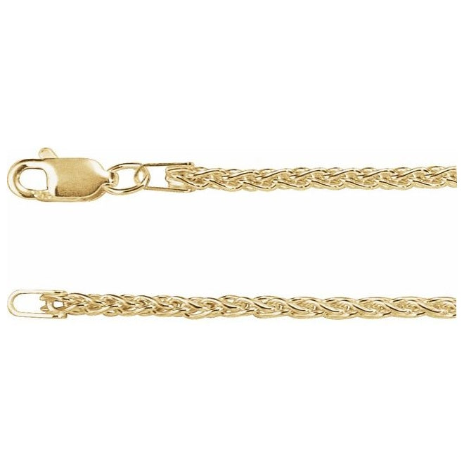 14K Yellow Gold Or Gold-Filled 2.25 Mm Polished Wheat Chain With Lobster Clasp