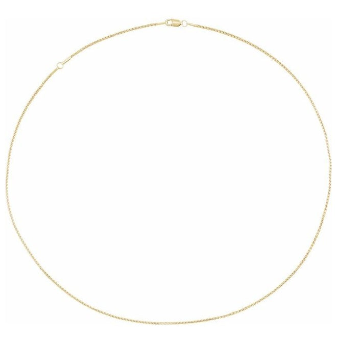 14K Yellow Gold Or Gold-Filled 1.25 Mm Polished Rounded Box Chain With Lobster Clasp