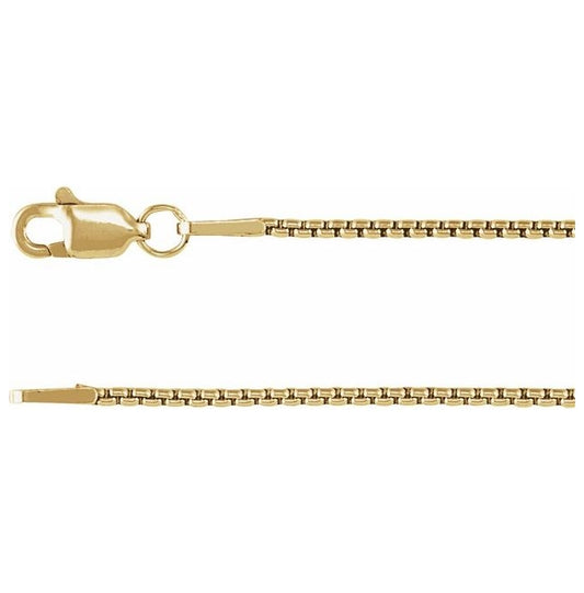 14K Yellow Gold Or Gold-Filled 1.25 Mm Polished Rounded Box Chain With Lobster Clasp