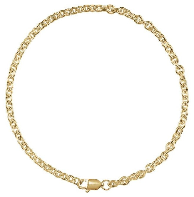 14K Yellow Gold-Filled 2.8 Mm Polished 7 In Cable With Lobster Clasp
