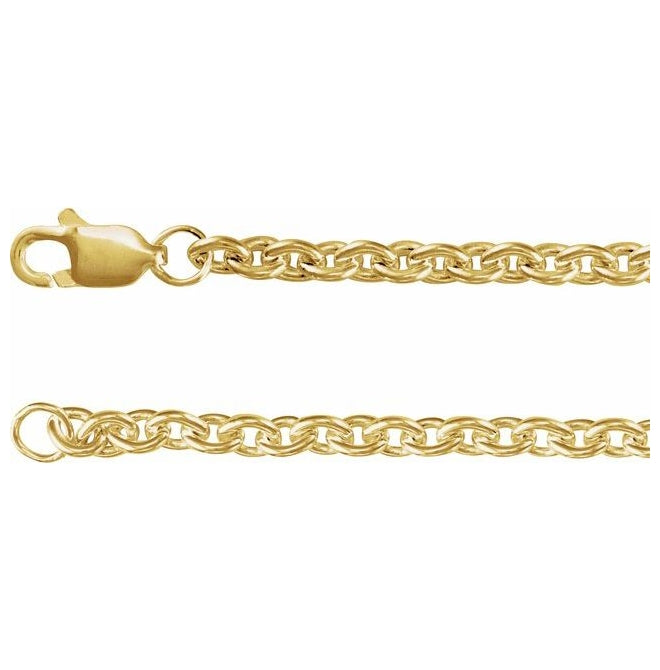 14K Yellow Gold-Filled 2.8 Mm Polished 7 In Cable With Lobster Clasp