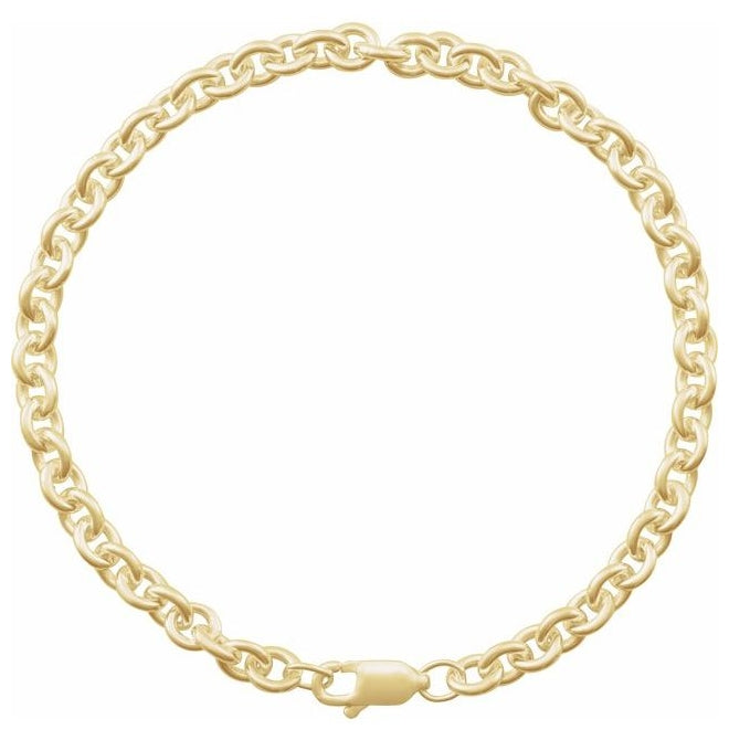 14K Yellow Gold-Filled 4.4 Mm Polished 7 In Cable With Lobster Clasp