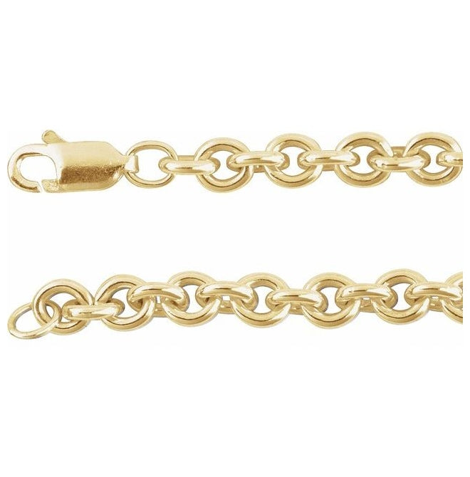 14K Yellow Gold-Filled 4.4 Mm Polished Cable With Lobster Clasp