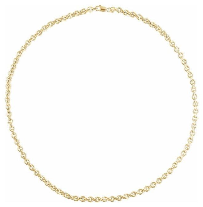 14K Yellow Gold-Filled 4.4 Mm Polished Cable With Lobster Clasp