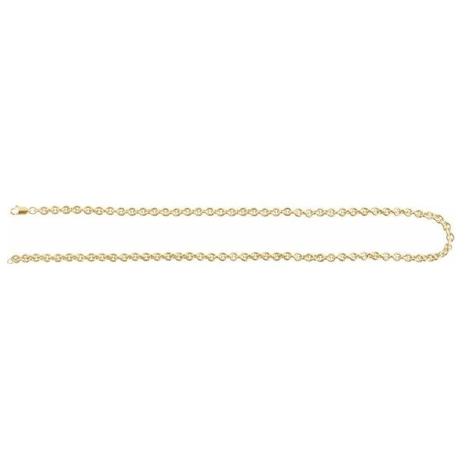 14K Yellow Gold-Filled 4.4 Mm Polished Cable With Lobster Clasp
