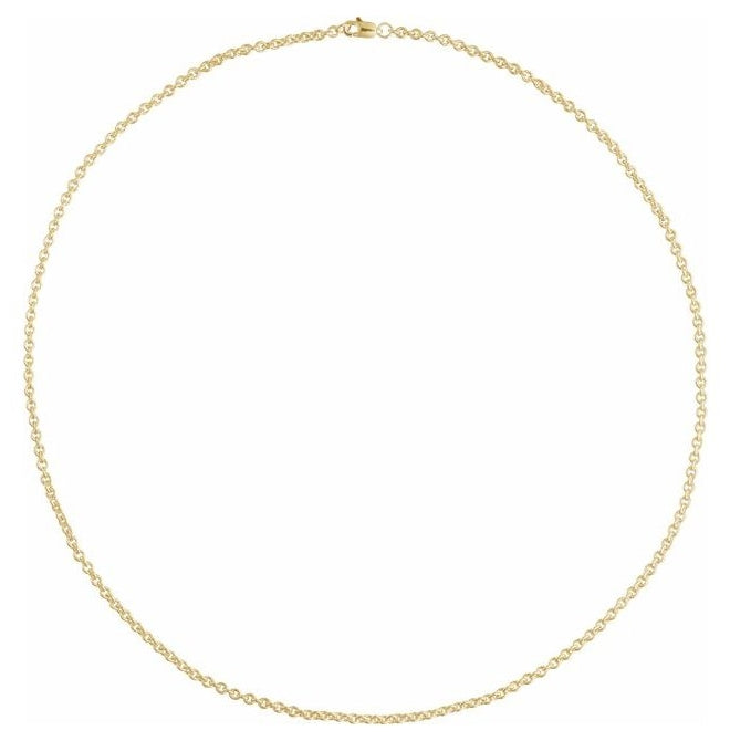14K Yellow Gold-Filled 2.4 Mm Polished Cable With Lobster Clasp