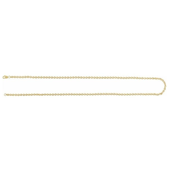 14K Yellow Gold-Filled 2.4 Mm Polished Cable With Lobster Clasp